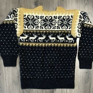Vintage William Schmidt Norway Sweater Fair Isle Nordic Deer Size Medium Large?